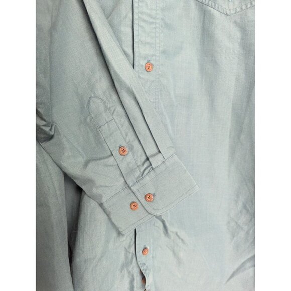 Vintage Roper Button Down Western Shirt Long Sleeve Teal Men's Size 2XT - Picture 3 of 8